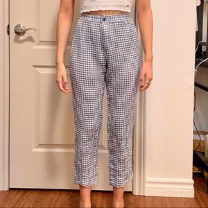 Brandy Melville Blue Gingham Tilden Pants